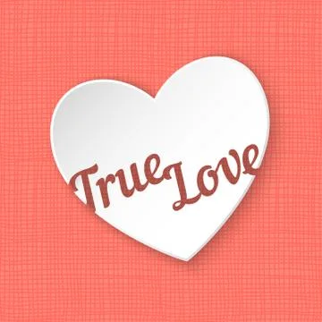 True Love. Vector illustration of 3d paper heart eps 10 Stock Illustration