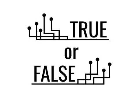 True or false black icon vector set. Stock Illustration