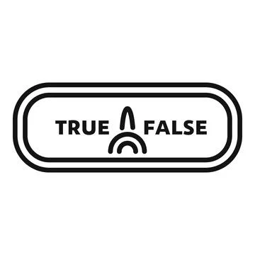 True or false button icon symbolizing dilemma and choice Stock Illustration