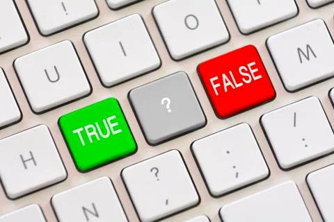True or False choice on keyboard Stock Photos