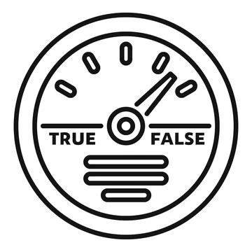 True or false fact checking meter gauge icon Illustrazione stock