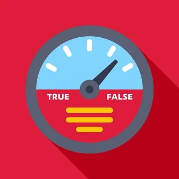 True or false gauge checking accuracy and verification Stock Illustration