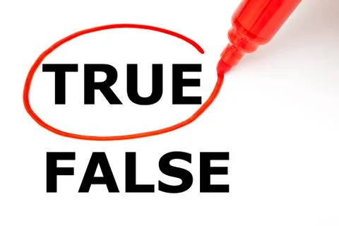 True or false with red marker Stockfoto's