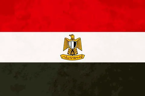 True proportions Egypt flag with texture Stock Illustration
