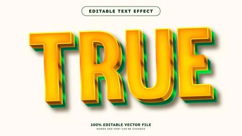 True Text effect editable template with modern style use for business brand.. Stock Illustration