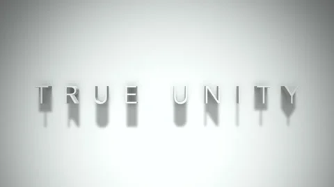 True unity 3D title animation with shadows on a white background Stock Footage 297668464