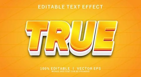True vector text effect with modern style design Stock Illustration