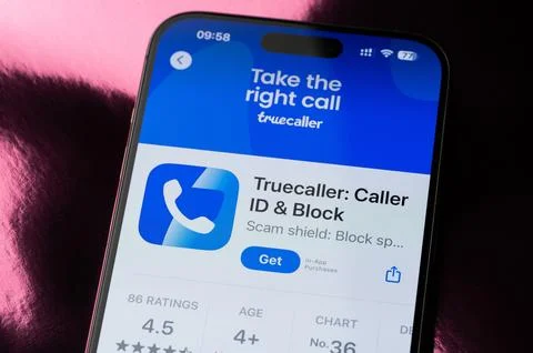 Truecaller mobile application ranking Stock Photos