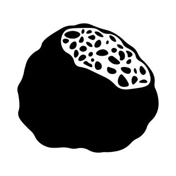 Truffle black vector icon on white background Stock Illustration