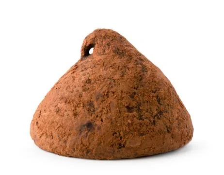 Truffle candy on a white background, close-up. Stock Photos