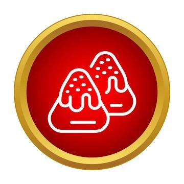 Truffle chocolate candy dessert flat line icon 스톡 일러스트