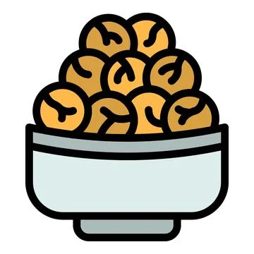 Truffle chocolate icon vector flat Stock Illustration