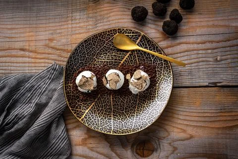 Truffle ice cream Stock Photos