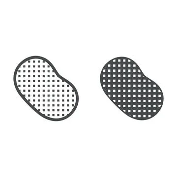 Truffle line and solid icon, french food consept, chocolate vector sign on white 스톡 일러스트