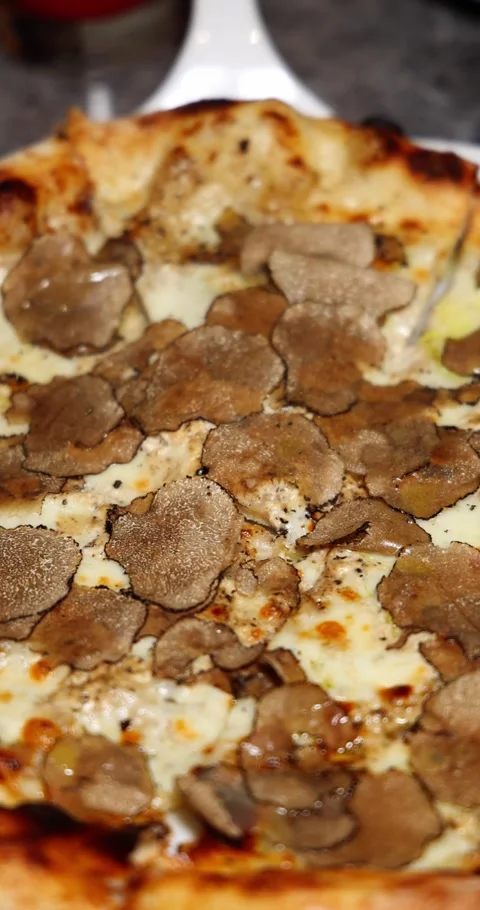 Truffle Pizza Served Close-up Stock Footage 326681326