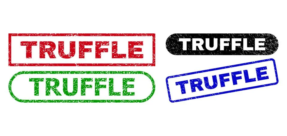 TRUFFLE Rectangle Stamps Using Grunged Surface Illustrazione stock