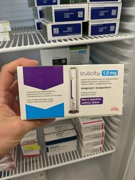 TRULICITY Eli lilly insulin self injections pen.DULAGLUTIDE active substance Stock-Fotos