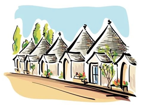 Trulli of Alberobello Ilustración de archivo