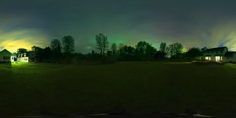 Truly Dazzling Equirectangular pano Northern Lights May 11, 2024 Stock Footage 276901613