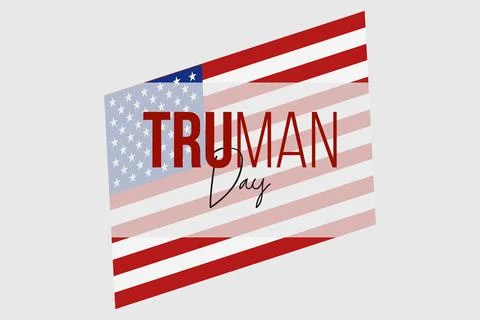 Truman Day vector background with US flag. Illustrazione stock