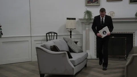 Trump being presented intelligence information from secret service Stock Footage 72976520