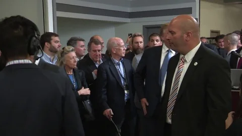 Trump in crowd security Stock Footage 81879186