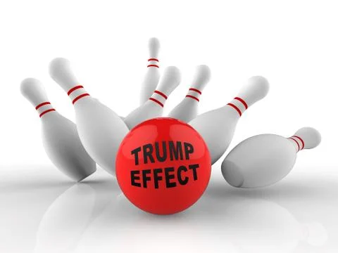 Trump Effect Meaning Fail Mess Screwup And Disaster - 3d Illustration Stock Illustration
