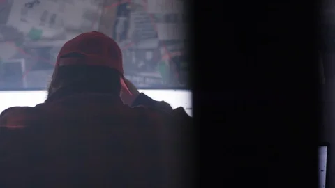 Trump supporter on his computer Stockbeeldmateriaal 116676146