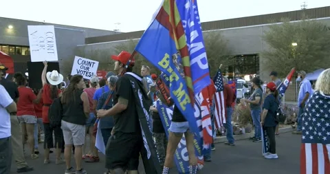 Trump Supporters Flags Stock Footage 142855207