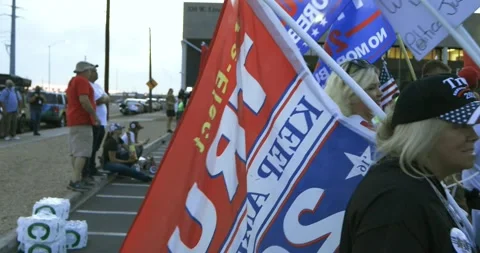 Trump Supporters Protesting Stock Footage 142854733