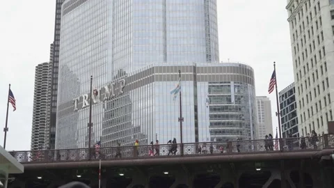 Trump Tower from Chicago River Stock Footage 150671131