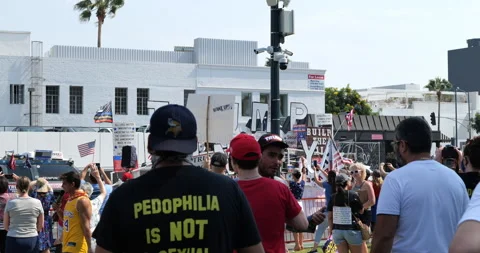 A Trump Train float  passes by during a Freedom Rally Stock Footage 138906041
