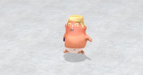 TrumpBabyBalloon Waving Stock Footage