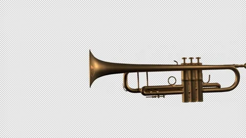 Trumpet animation with transparent (alph... | Stock Video | Pond5