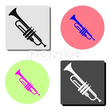 Trumpet. flat vector icon Stock Illustration