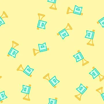 Trumpet heraldic vector seamless pattern Stock Illustration