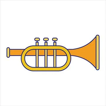Trumpet Icon Flat Design Vector Stock Illustration