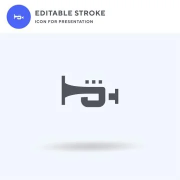 Trumpet icon vector, filled flat sign, solid pictogram isolated on white, log Illustrazione stock