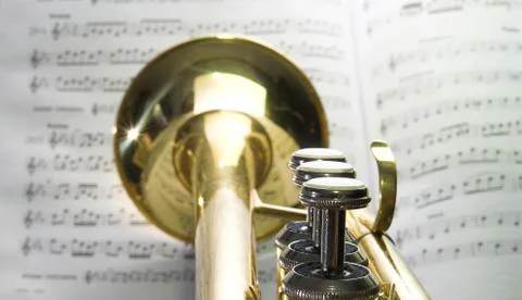 Trumpet at notes 写真素材