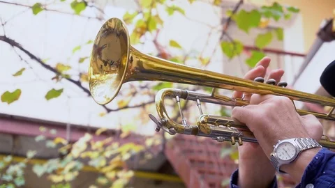 Trumpet player Stock Footage 103700252