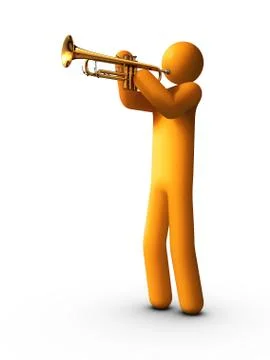 Trumpet player Stock Illustration