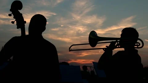 Trumpet sunset Stock Footage 52528093