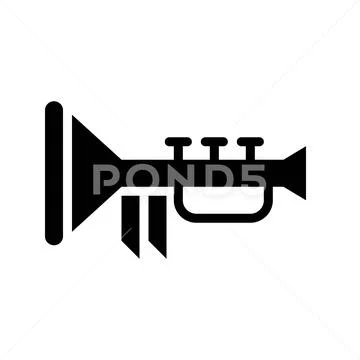 Trumpet vector, Feast of Saint Patrick line icon Stock Illustration