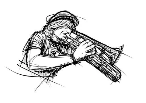 Trumpeter Stock Illustration