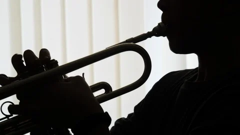 Trumpeter silhouette Stock Footage 99554391