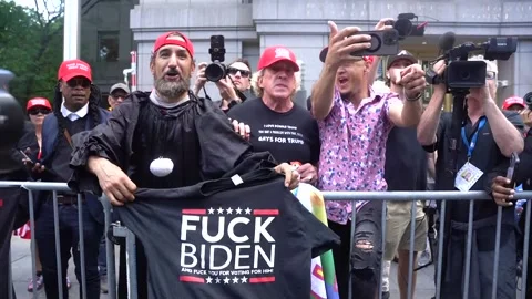 Trump's guilty verdict causes different reactions in NY, Nueva York, US - 30 May Stock Footage 276583101