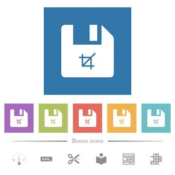 Truncate file flat white icons in square backgrounds 库存插图