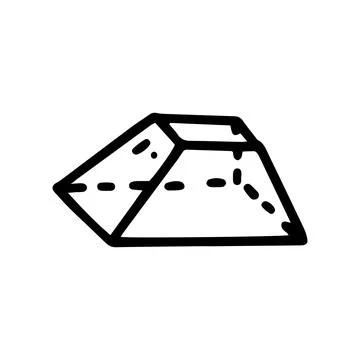 Truncated square pyramid line vector doodle simple icon Stock Illustration