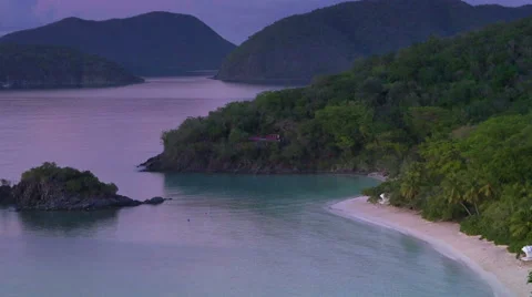 Trunk Bay sunset, St John 스톡 동영상 66423362