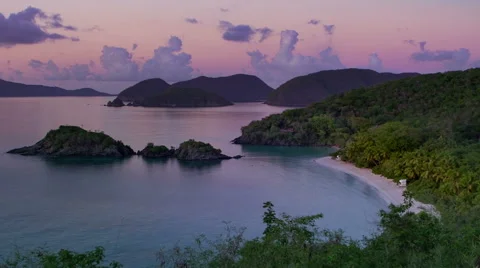 Trunk Bay sunset, St John Stock Footage 66423452